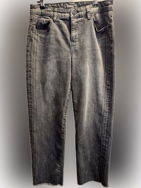 Liverpool Jeans Black Rhinestone Stripe Raw Hem Size 8/29